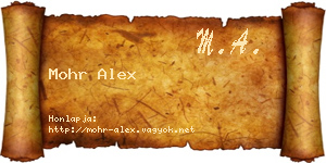 Mohr Alex névjegykártya